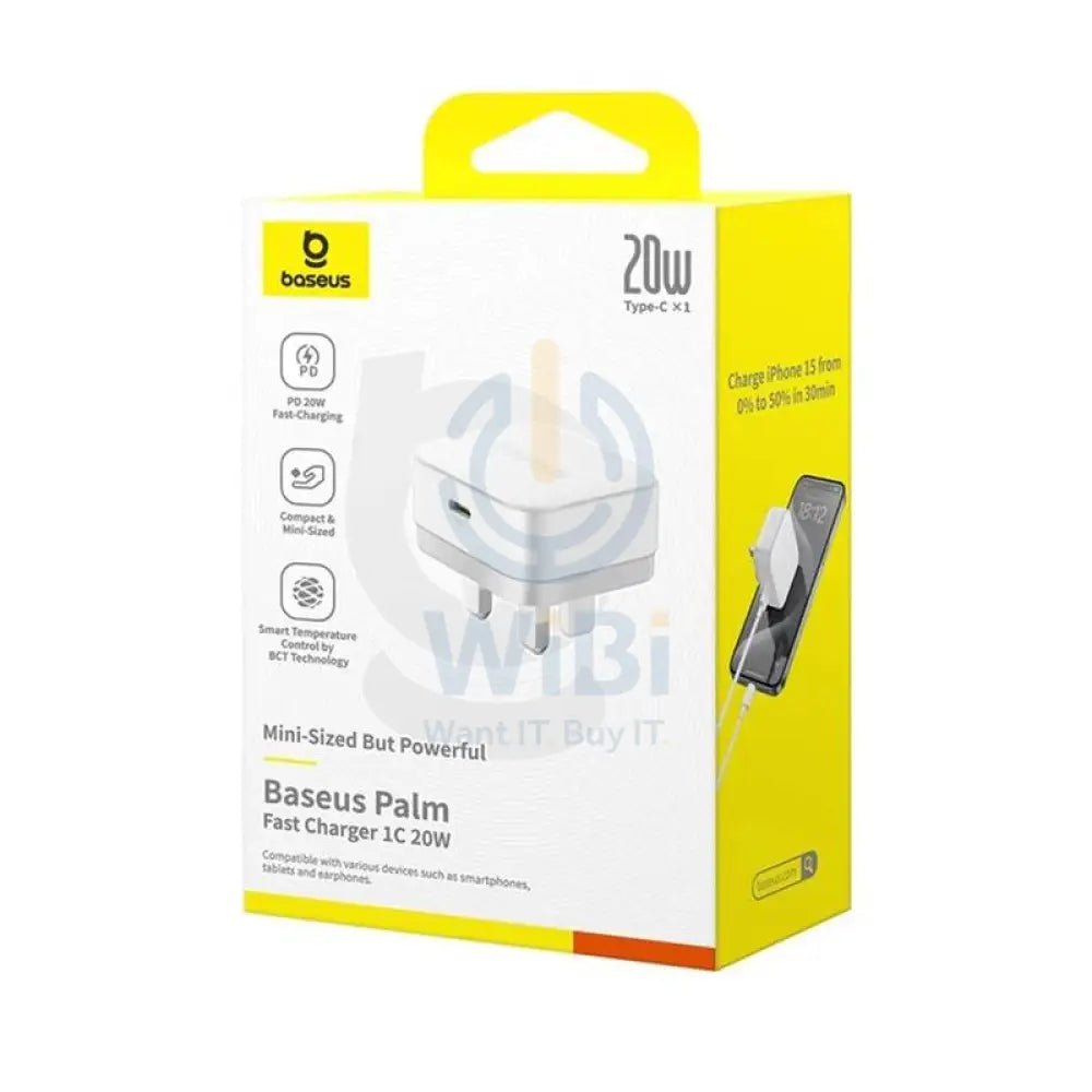 Baseus Palm Fast Charger - 20W / Moon White Accessories > Power Adapters