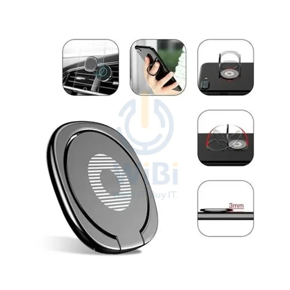 Baseus Privity Ring Bracket – Black Accessories > Mobiles & Tablets > Mobiles > Mobile Holder / Stands
