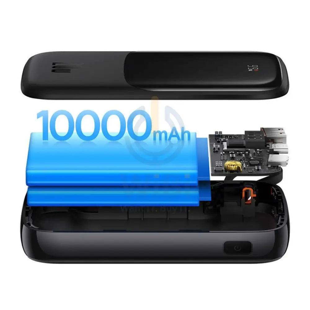 Baseus Qpow Pro Digital Display Fast Charge Power Bank - 10000mAh/ 20W/ Iph Edition/ Type-C Cable/ Black Accessories >