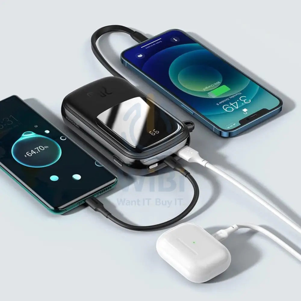Baseus Qpow Pro Digital Display Fast Charge Power Bank - 20000mAh/ 20W/ Black Accessories > Power Bank > Offer Zone