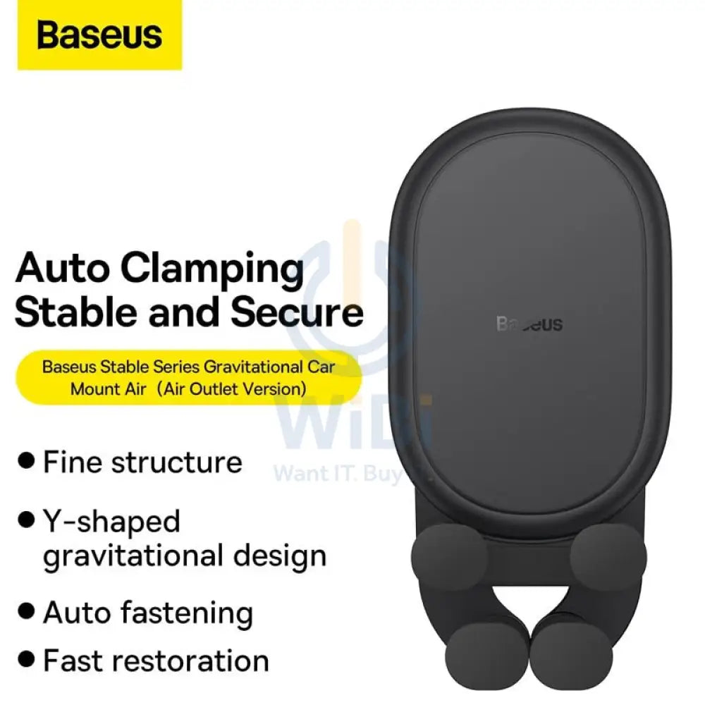 Baseus Stable Gravitational Car Mount Air (Air Outlet Version) - Black Accessories > Mobiles & Tablets > Mobiles >