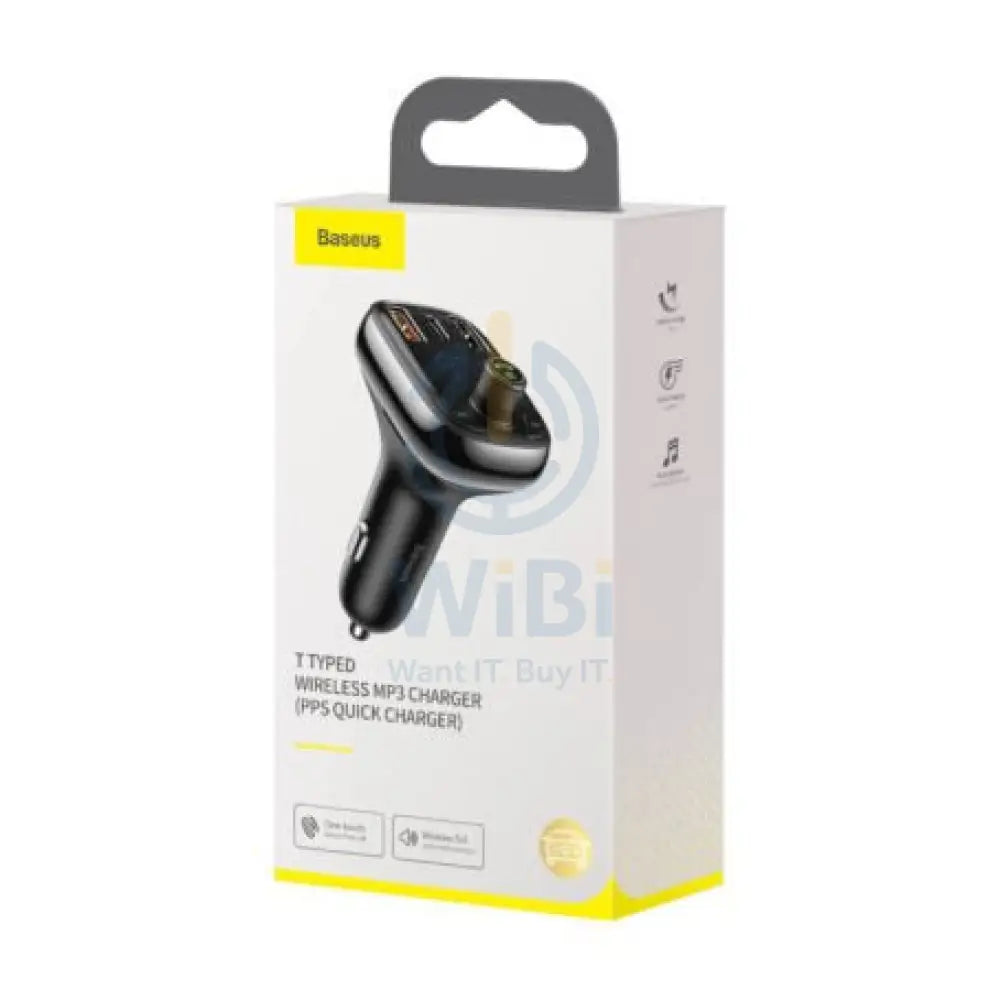 Baseus T Shaped S-13 Bluetooth MP3 Car Charger - Black Accessories > Power Adapters