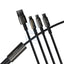 Baseus Tungsten Gold 3 in 1 Fast Data Cable - Micro/USB-C/Lightning/ 3.5a / 1.5 Meter / Black Accessories > Cables &