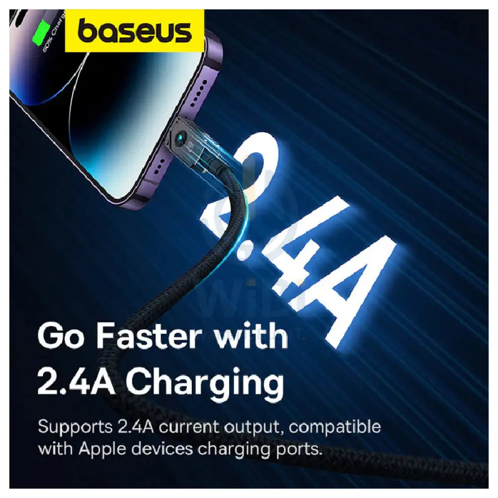 Baseus Unbreakable Series Fast Charging USB to Lightning Cable - 1 Meter / Cluster Black Accessories > Cables &