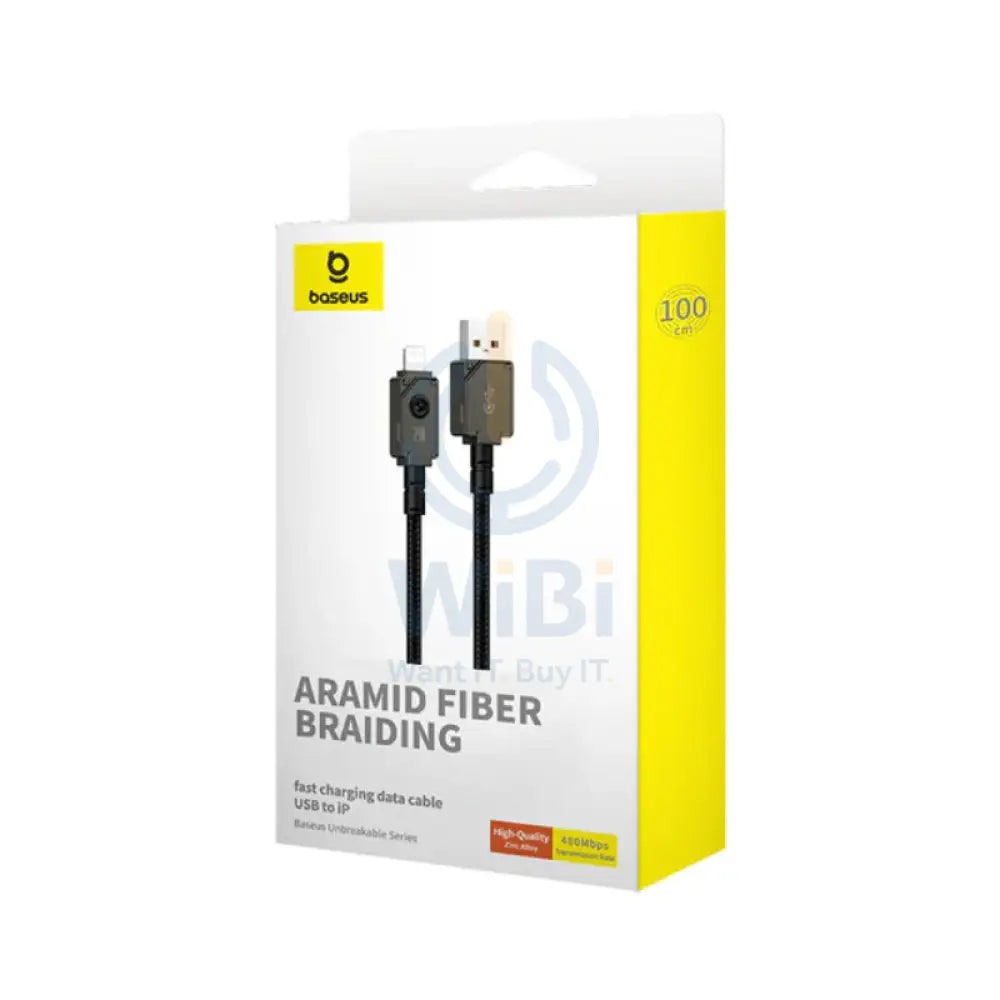 Baseus Unbreakable Series Fast Charging USB to Lightning Cable - 1 Meter / Cluster Black Accessories > Cables &