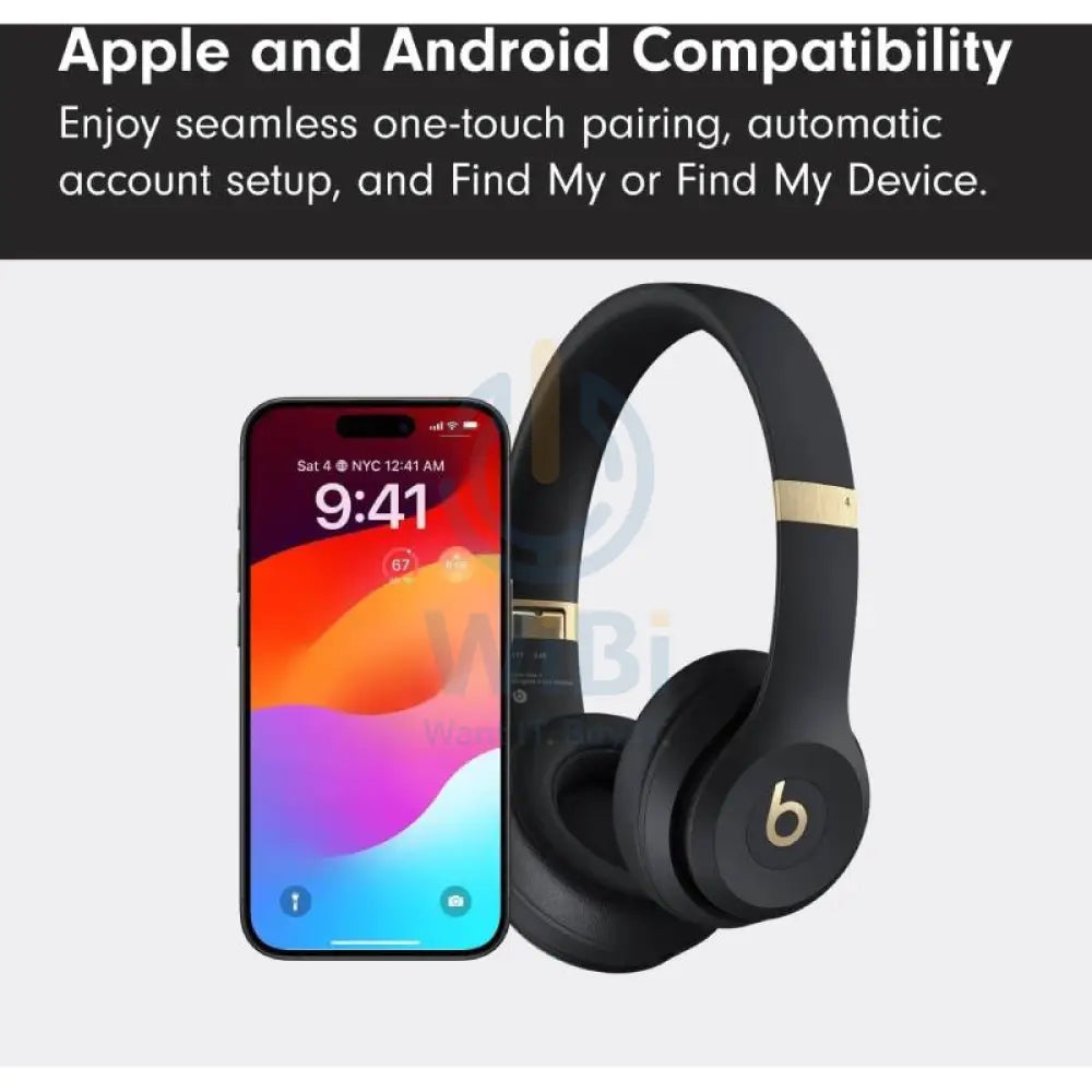 Beats Solo 4 Wireless Headphone - Bluetooth / 3.5mm / USB-C / Black/Gold Accessories > Audio > Headphones