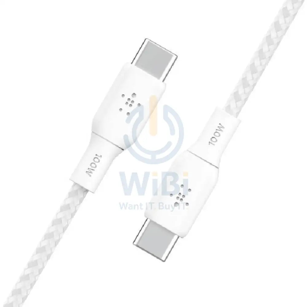Belkin BoostCharge Braided Cable - 2 Meter / 100W / USB-C / White Accessories > Cables & Converters > Cables