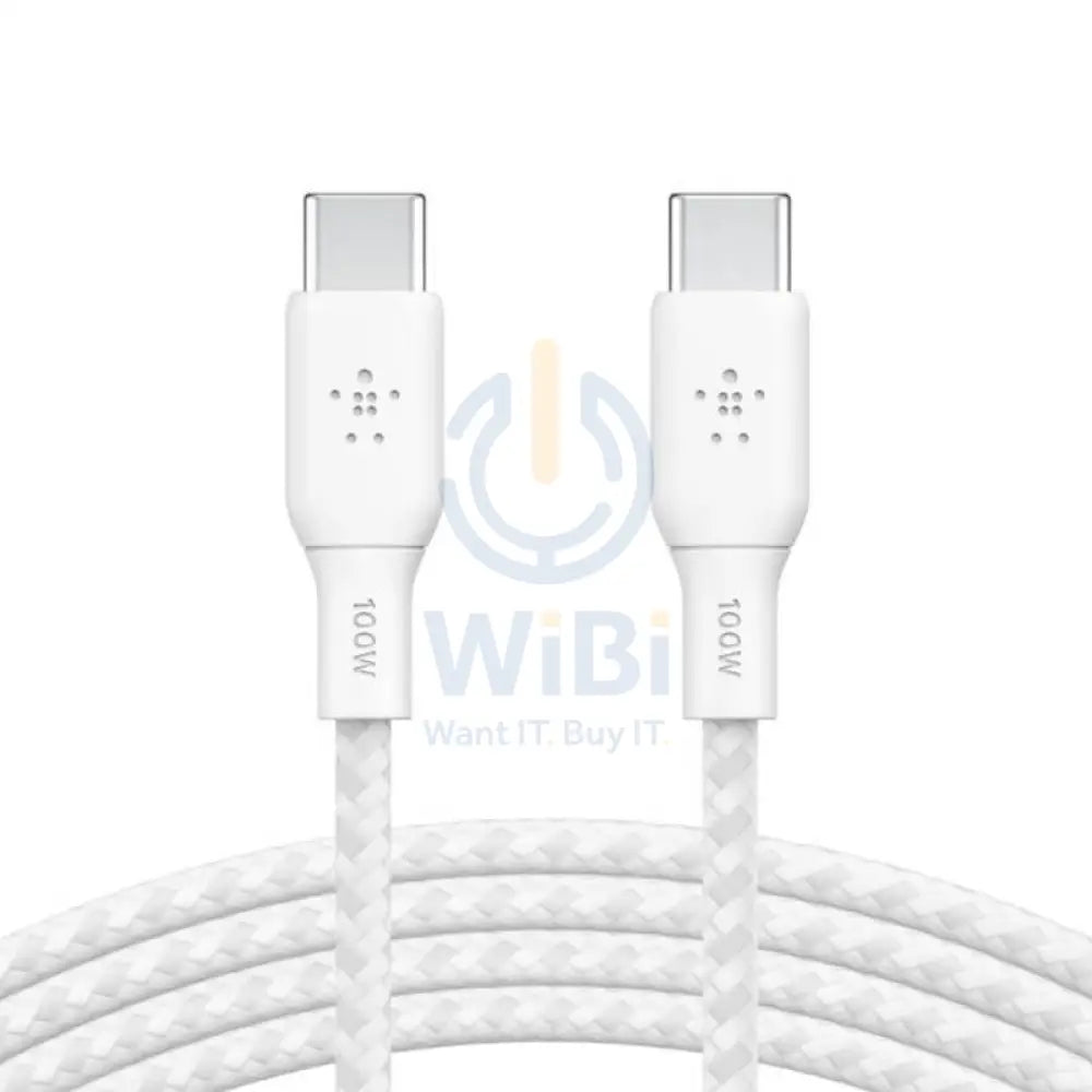 Belkin BoostCharge Braided Cable - 2 Meter / 100W / USB-C / White Accessories > Cables & Converters > Cables