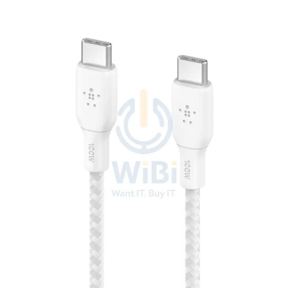 Belkin BoostCharge Braided Cable - 2 Meter / 100W / USB-C / White Accessories > Cables & Converters > Cables