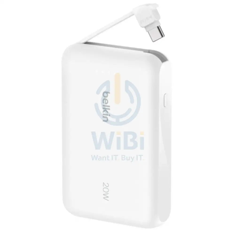 Belkin Power Bank With Cable - USB-C / 10,000mAh / White Accessories > Power Bank