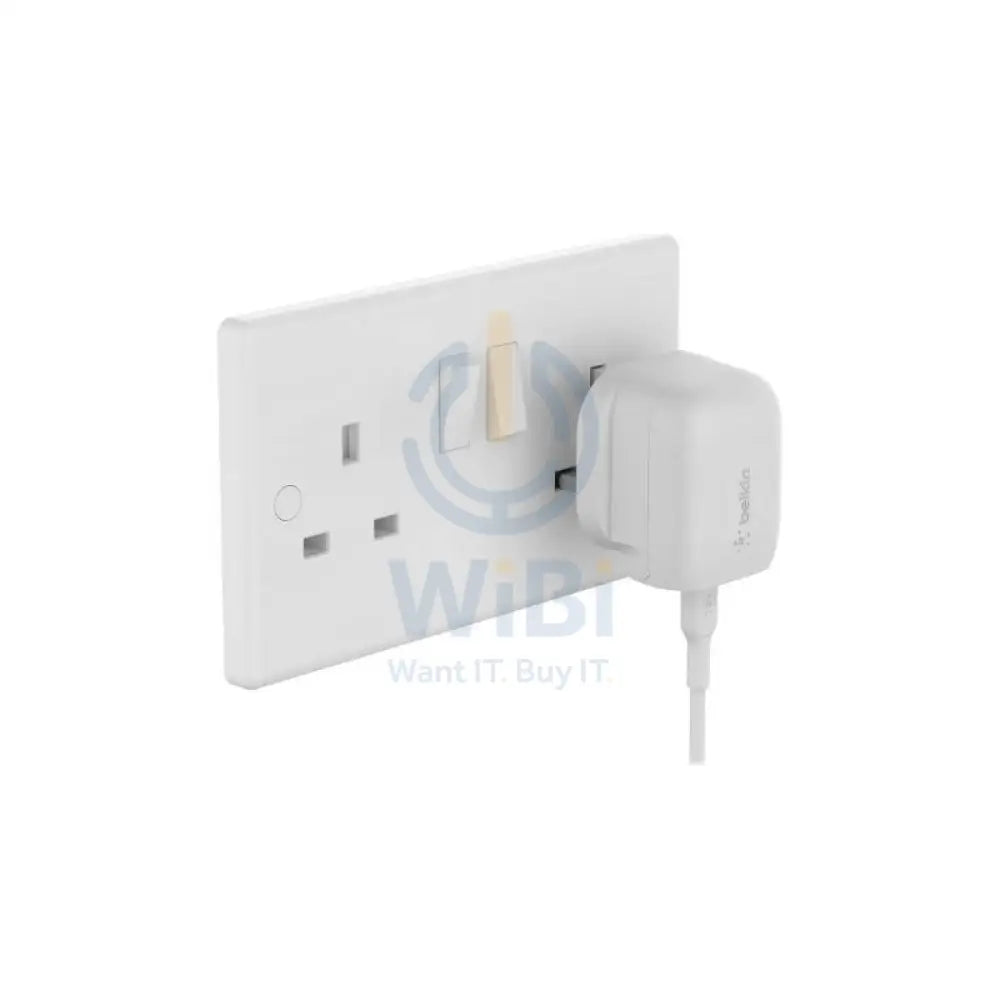 Belkin Wall Charger with Cable - 1 Meter / 20W / USB-C / Lightning / White Accessories > Power Adapters