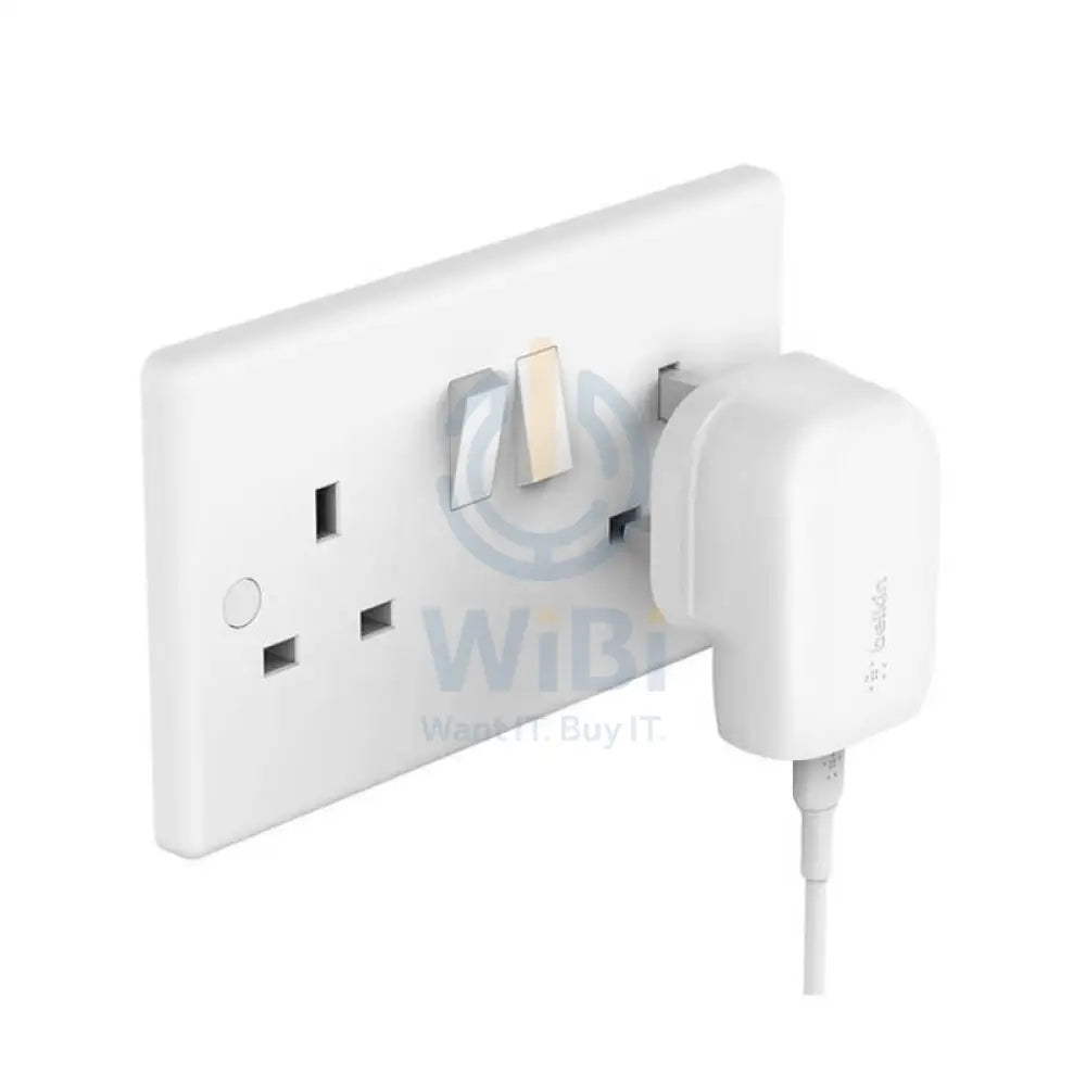 Belkin Wall Charger with Cable - 1 Meter / 30W / USB-C / Lightning / White Accessories > Power Adapters