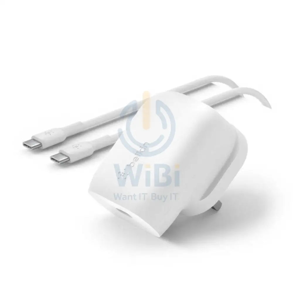 Belkin Wall Charger with Cable - 1 Meter / 30W / USB-C / White Accessories > Power Adapters