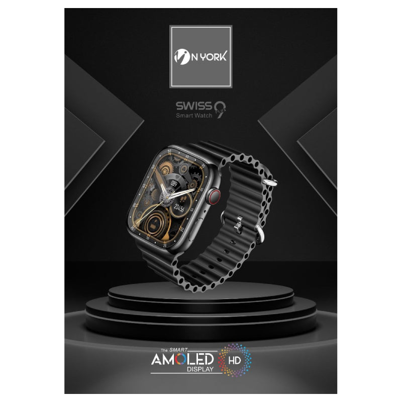 NYORK SWISS 9 Plus Smart Watch - Black Smart Watches > Offer Zone