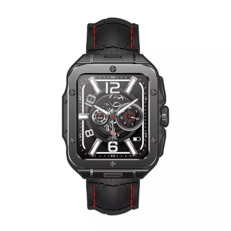 Swiss Military Smart Watch With GunFrame Black Silicon Strap Smart Watches