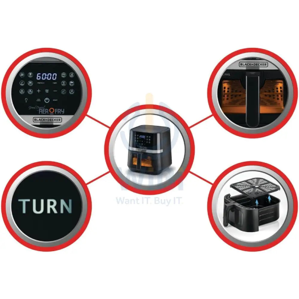 Black + Decker AF5800-B5 Air Fryer Accessories > Smart Devices