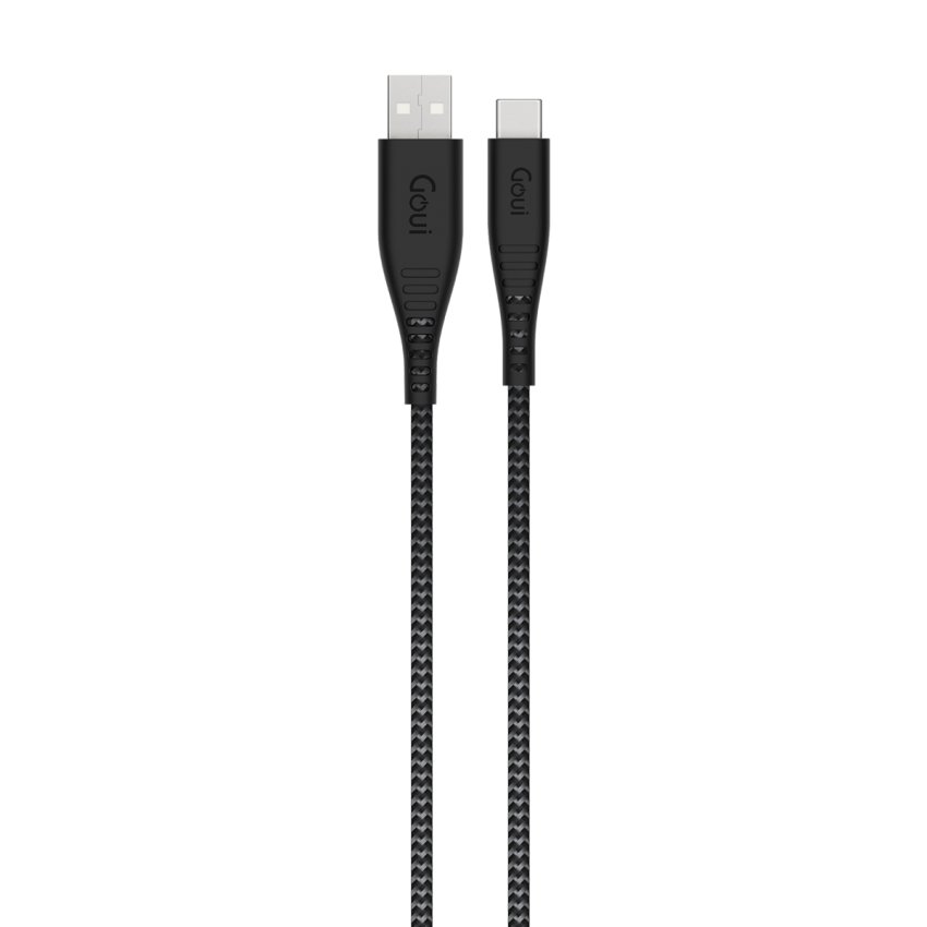 GOUI Super Strong and Flexible Cable - 18W / USB-A / USB-C / 1.5  Meter / Black