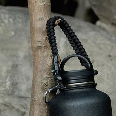 Buzio Paracord Carrier Strap Cord-Fits Wide Mouth Bottle - Black