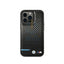 BMW iPhone 14 Pro M Collection PU Carbon Case with Bottom Horizontal Blue Line - Black Accessories > Mobiles & Tablets