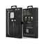BMW iPhone 14 Pro M Collection Quilted PU Carbon Case with Hot Stamped Tricolor Stripe & Metal Logos - Black