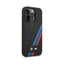 BMW iPhone 14 Pro Max M Collection Magsafe Liquid Silicone Case Slanted Tricolor Stripes - Black Accessories > Mobiles