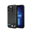 BMW iPhone 14 Pro Max M Collection PU Carbon Case with Bottom Horizontal Blue Line - Black Accessories > Mobiles &