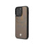 BMW iPhone 14 Pro Max Signature Collection Genuine Leather Case with Cardslot Embossed Pattern - Taupe Accessories >