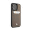 BMW iPhone 14 Pro Max Signature Collection Genuine Leather Case with Cardslot Embossed Pattern - Taupe Accessories >