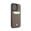 BMW iPhone 14 Pro Signature Collection Genuine Leather Case with Cardslot Embossed Pattern - Taupe Accessories >