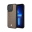 BMW iPhone 14 Pro Signature Collection Genuine Leather Case with Cardslot Embossed Pattern - Taupe Accessories >