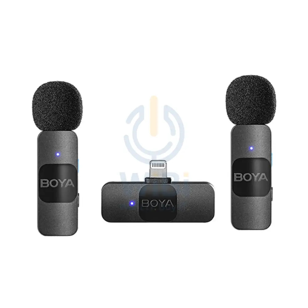 BOYA 2.4Ghz Wireless Microphone with Lightning connector for iOS device(2TX + 1RX) - Black Accessories > Audio >