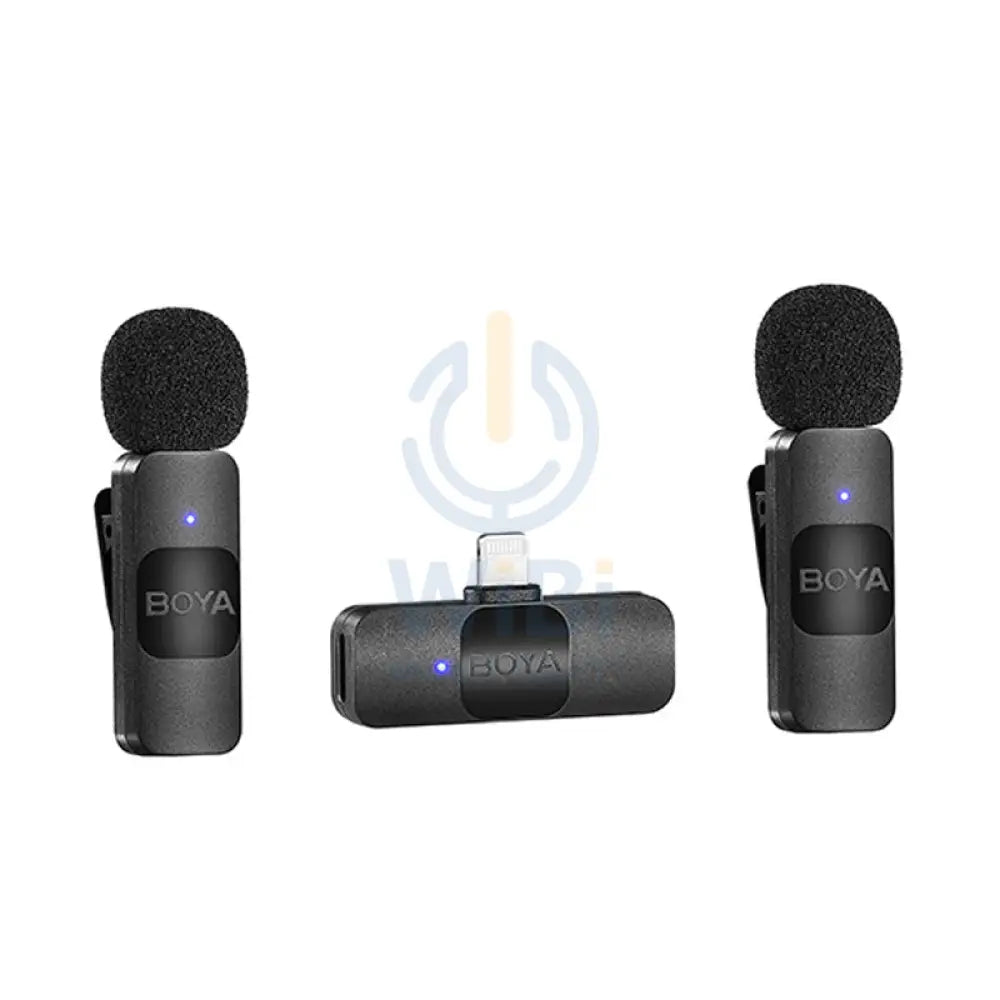 BOYA 2.4Ghz Wireless Microphone with Lightning connector for iOS device(2TX + 1RX) - Black Accessories > Audio >