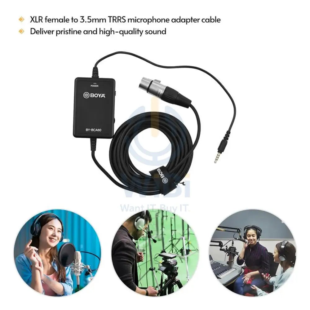 BOYA BY-BCA60 Female XLR TO 3.5mm Male TRRS Microphone Audio Adaptor Accessories > Audio > Microphone