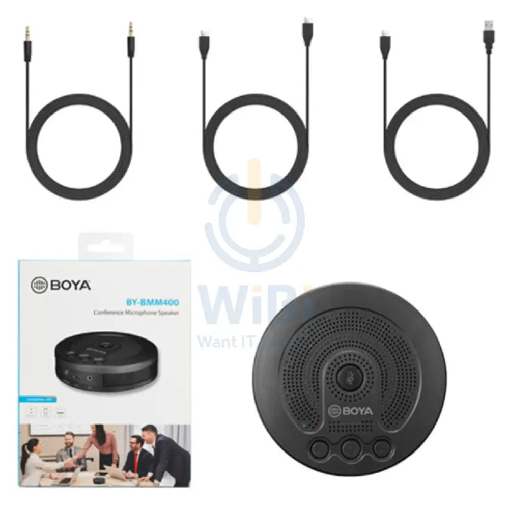 BOYA BY-BMM400 Battery-Powered Conference Microphone/Speaker - 40Hz / USB-C / USB-A / Black Accessories > Audio >