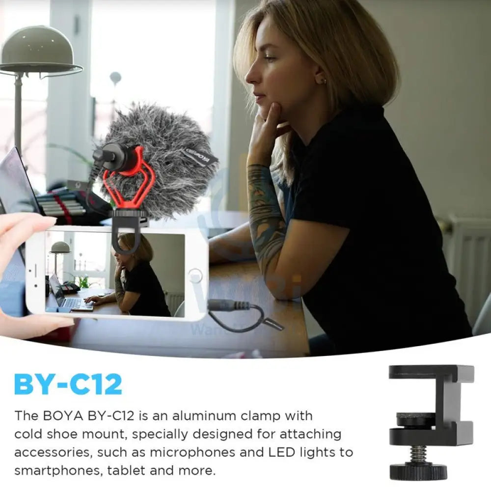 BOYA BY-C12 Shock Mount For Smartphone-Vloggers / Black Accessories > Mobiles & Tablets > Mobiles > Mobile Holder