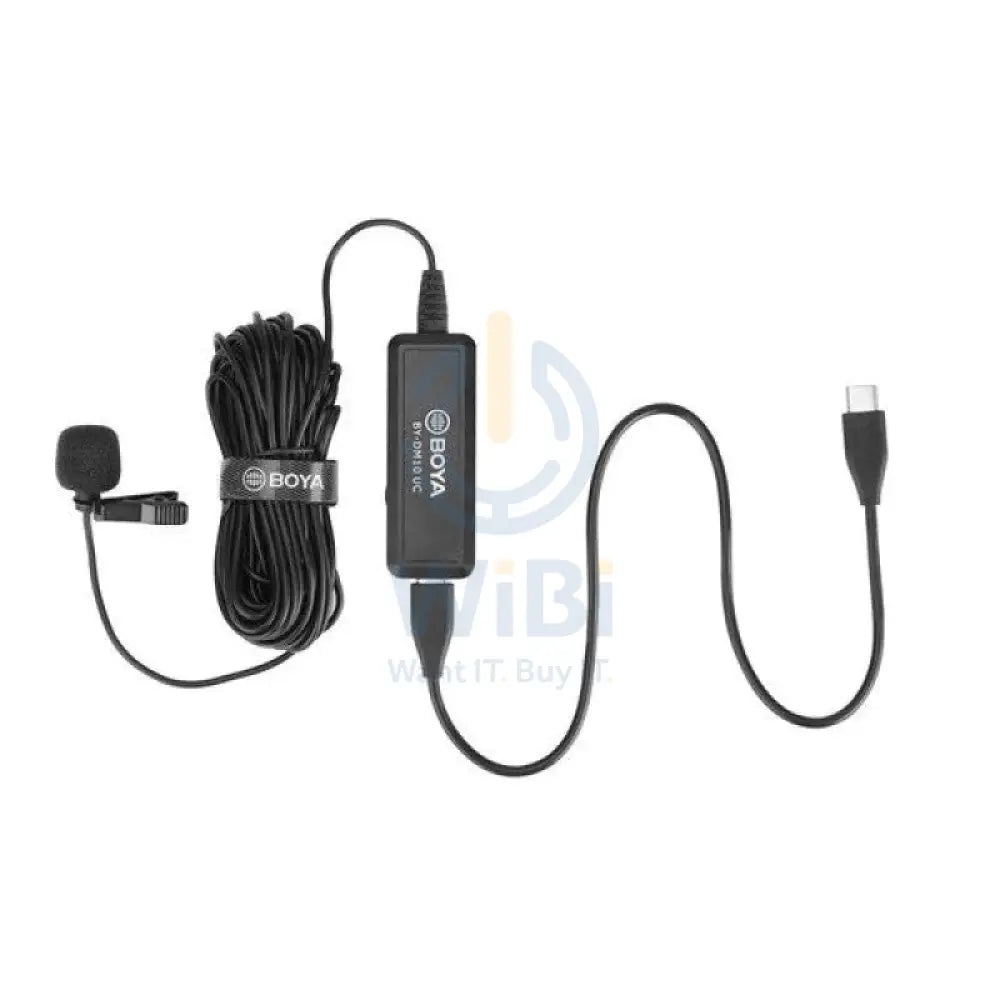 Boya BY-DM10UC Digital Omnidirectional Lavalier Microphone - 6M / 3.5mm Jack / USB / Type-C - Black Accessories > Audio
