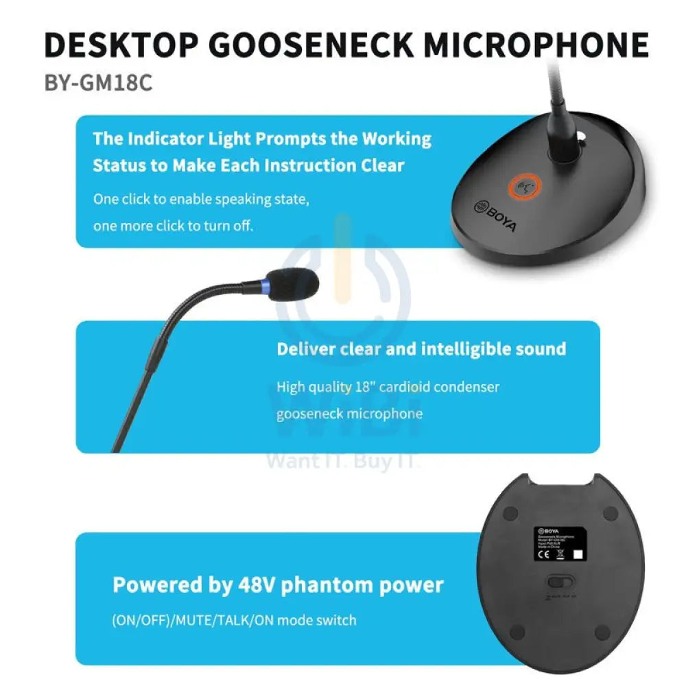 BOYA BY-GM18C Desktop Cardioid Gooseneck Microphone Accessories > Audio > Microphone