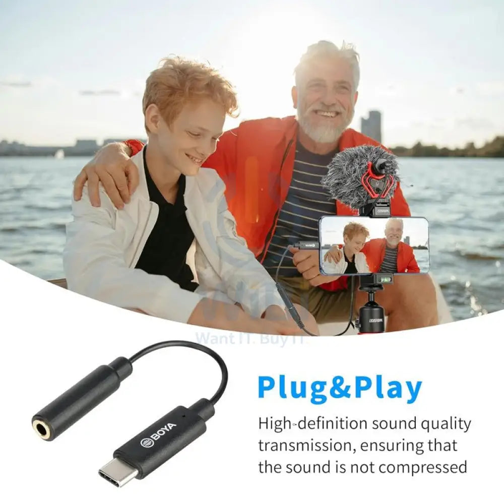 BOYA BY-K4 6CM 3.5mm Female TRRS To Male Type-c Adapter Cable Accessories > Cables & Converters > Cables