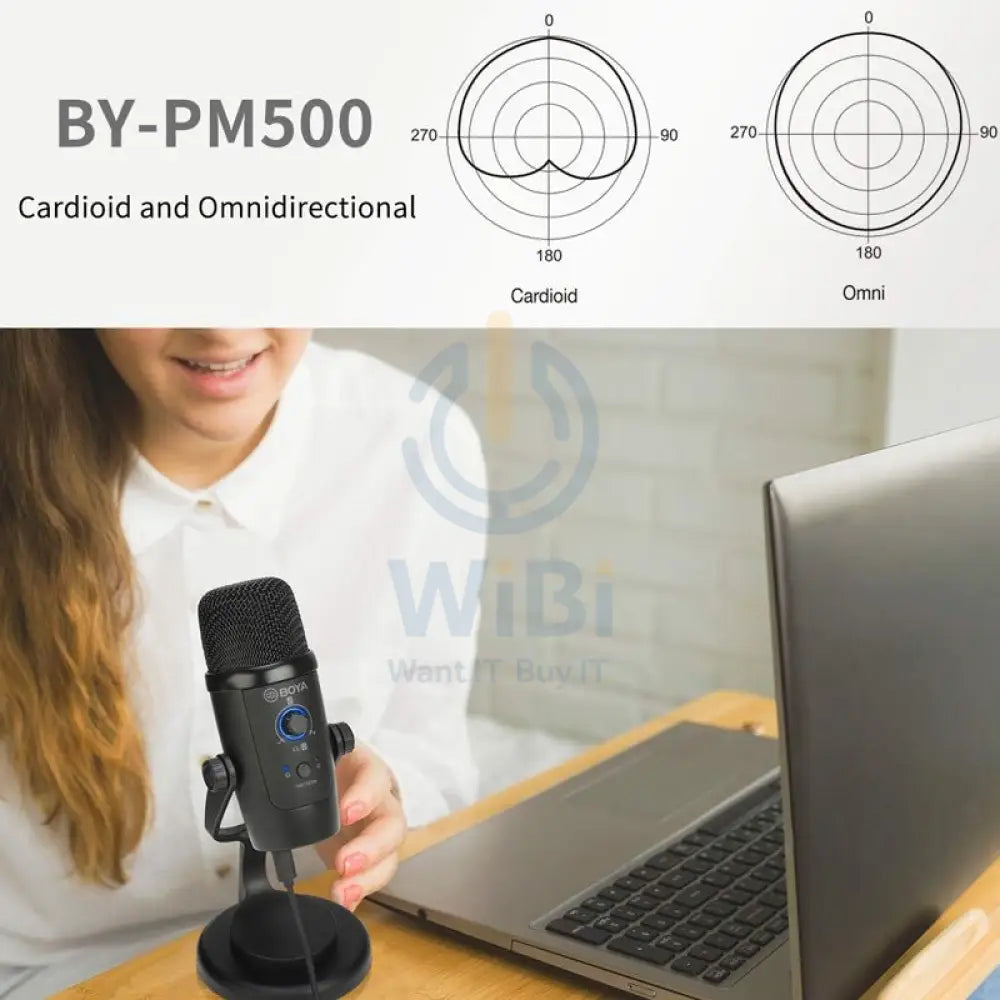 BOYA BY-PM500 USB Microphone - Mono / 3.5mm Jack / USB / Type-C - Black Accessories > Audio > Microphone