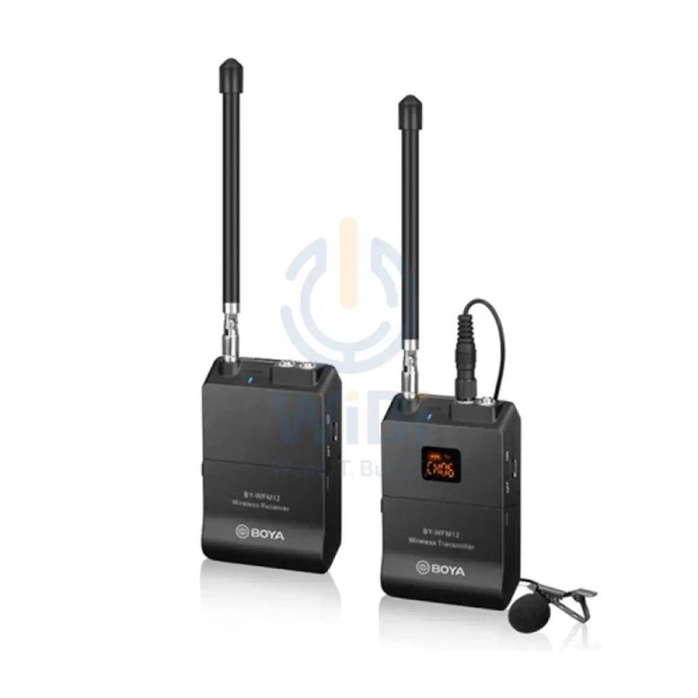 Boya BY-WFM12 VHF Wireless Microphone System - 12 Channel / Wireless - Black Accessories > Audio > Microphone