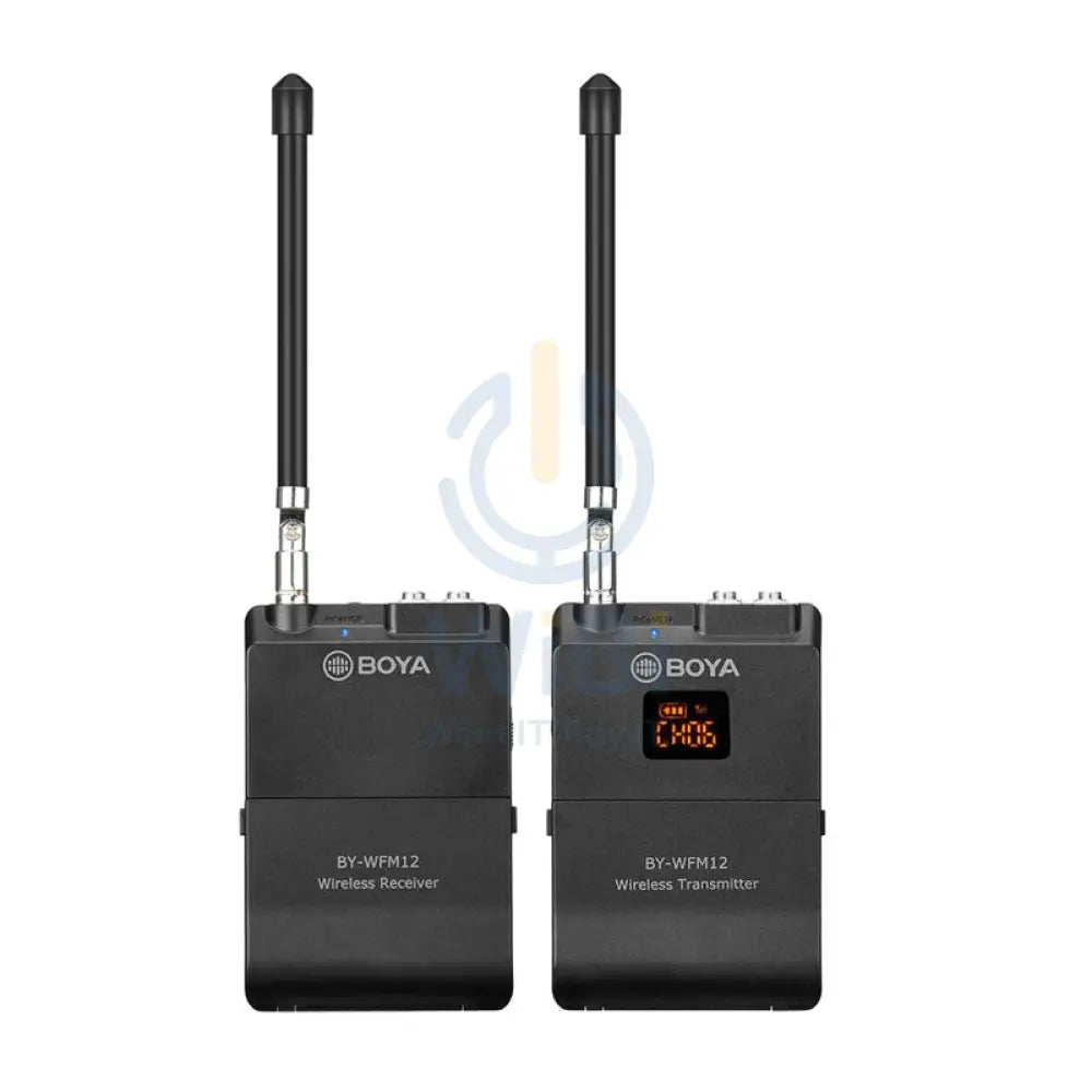 Boya BY-WFM12 VHF Wireless Microphone System - 12 Channel / Wireless - Black Accessories > Audio > Microphone