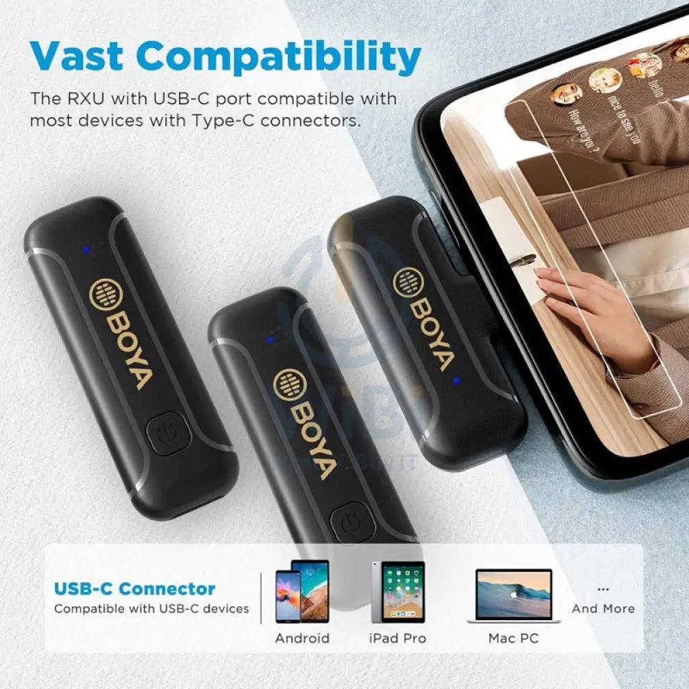BOYA BY-WM3T2-U2 Wireless Microphone System Compatible With Android Devices 2.4 GHZ Accessories > Audio > Microphone >