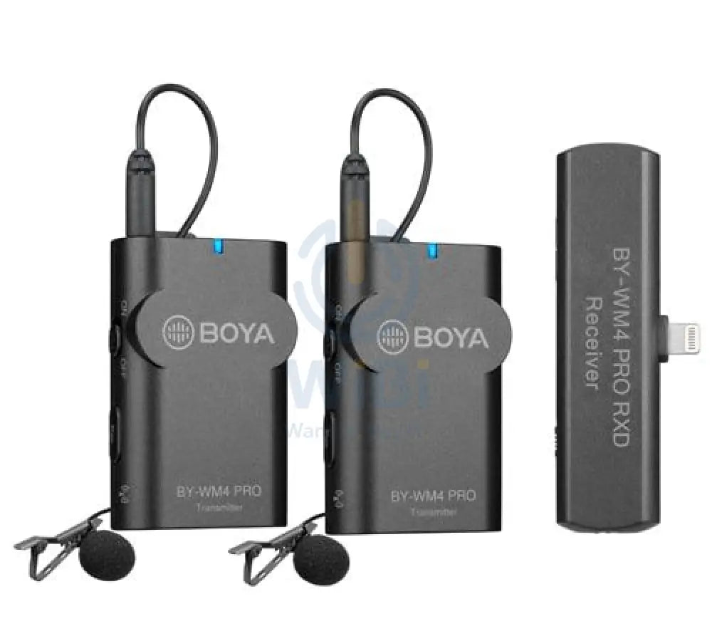 Boya BY-WM4 PRO-K4 2.4 GHz Wireless Microphone System For Ios Devices (Receiver & 2-transmitters) Accessories > Audio >
