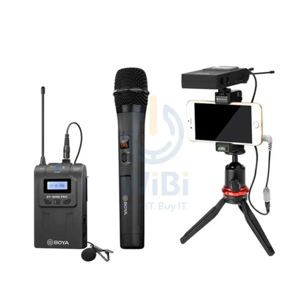 BOYA BY-WM8 PRO-K4 Dual Channel Wireless Mic Kit With BY-WHM8 Handheld And Receiver Accessories > Audio > Microphone
