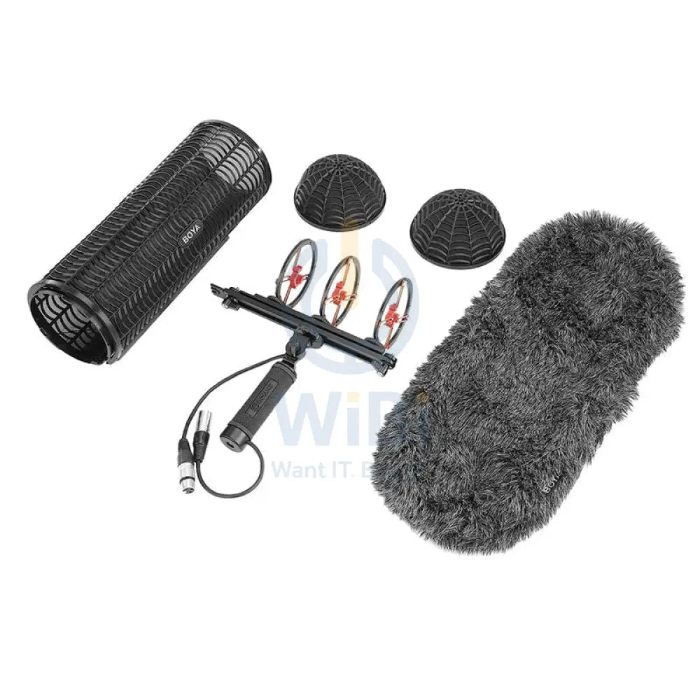 Boya BY-WS1000 Windshield and Suspension Microphones System - Shotgun / XLR - Black Accessories > Audio > Microphone