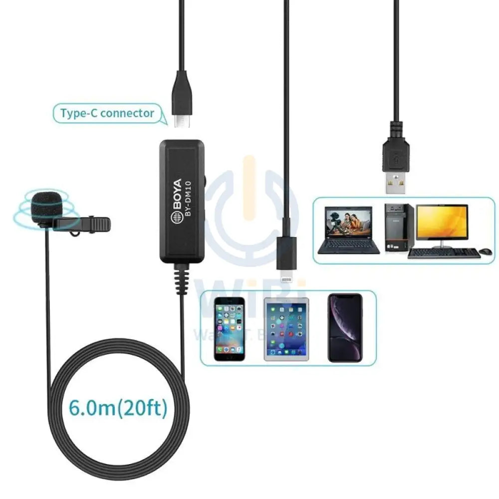 BOYA Lavalier microphone for iOS and PC -Black Accessories > Audio > Microphone