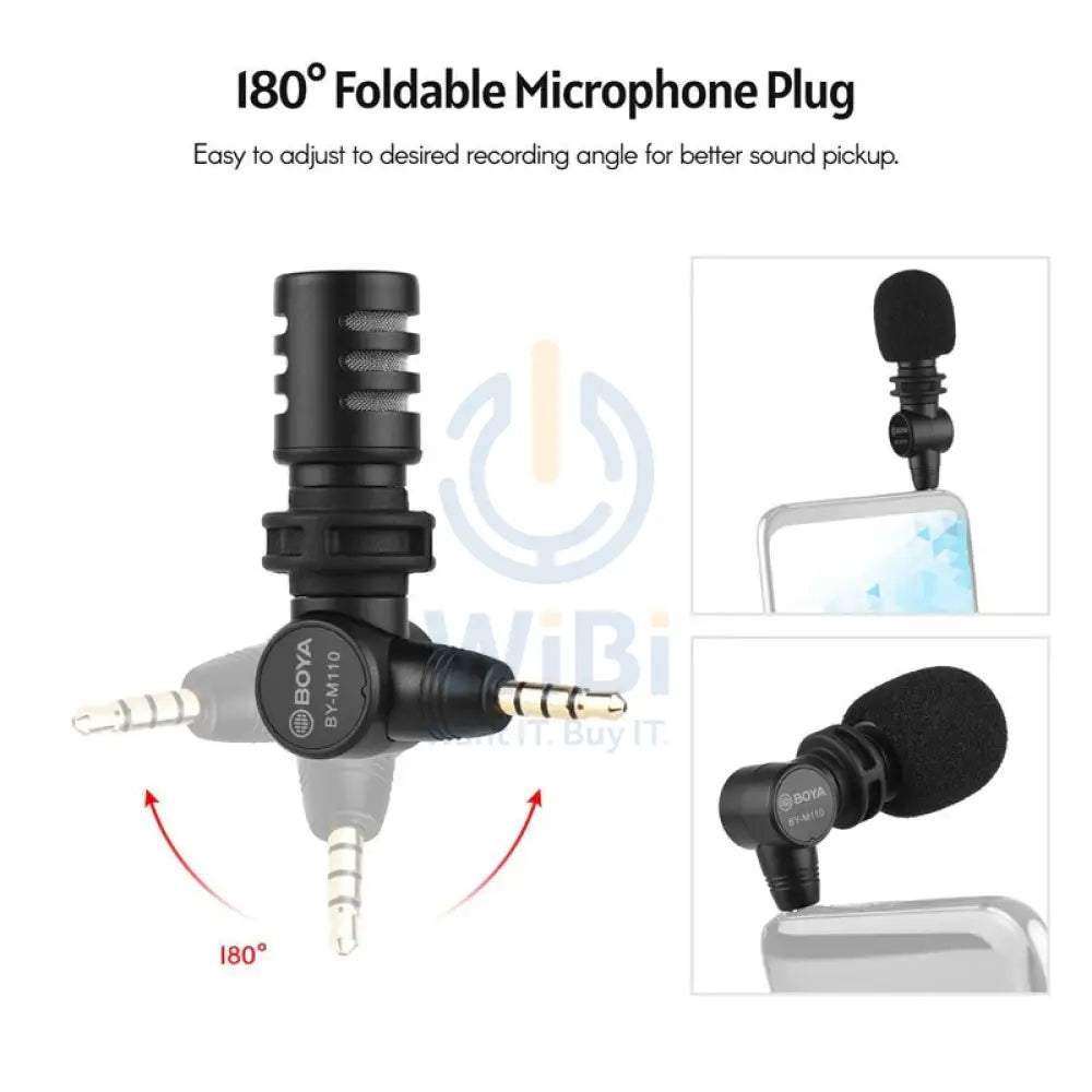 BOYA Miniature Condenser Smartphone mic (3.5mm Jack) Black Accessories > Audio > Microphone