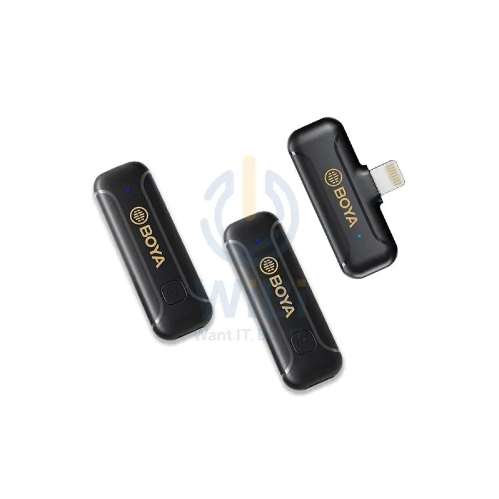 BOYA Smallest 2.4Ghz Wireless Microphone with Lightning connector for iOS device(2TX + 1RX) - Black Accessories > Audio