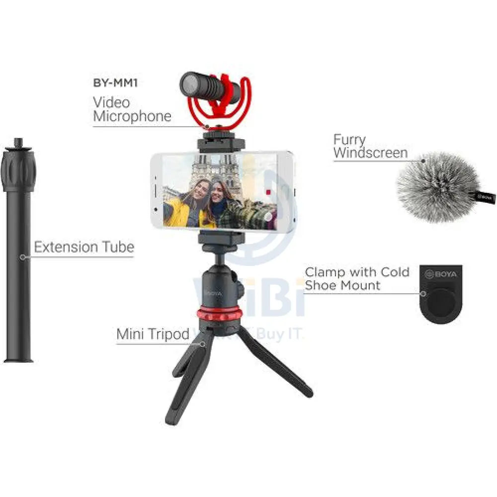 BOYA vlogger kit（BY-T1/BY-C12/BY-MM1) - Black Accessories > Mobiles & Tablets > Mobiles > Mobile Holder / Stands