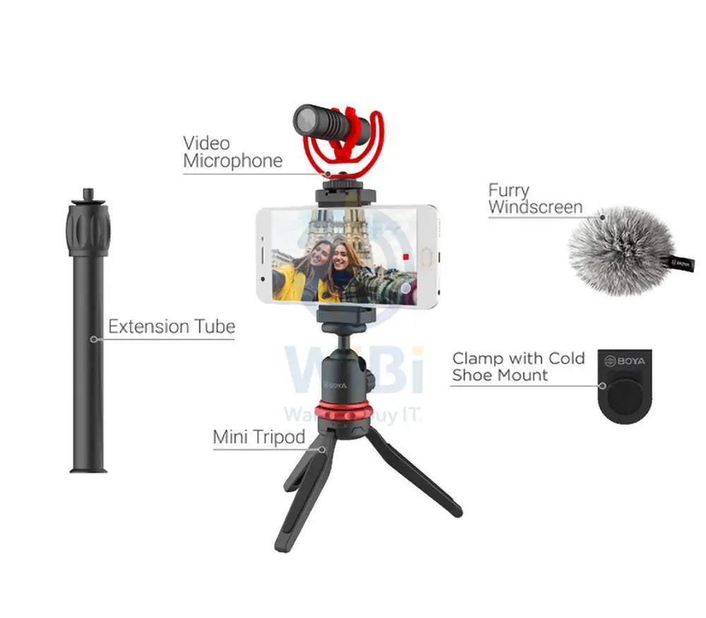 BOYA vlogger kit plus （BY-T1/BY-C12/BY-MM1 + ) - Black Accessories > Mobiles & Tablets > Mobiles > Mobile Holder